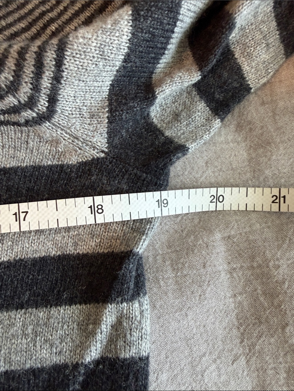 J. Crew Wool Gray and Charcoal Striped Crewneck Sweater - Picture 5 of 7